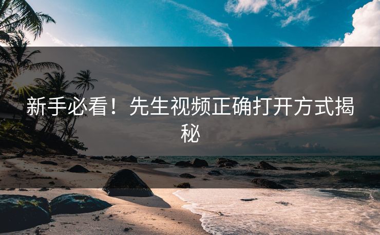新手必看！先生视频正确打开方式揭秘