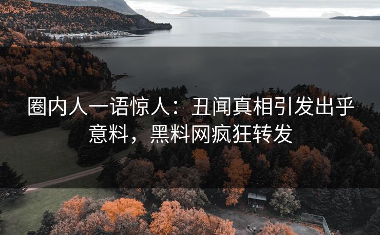 圈内人一语惊人：丑闻真相引发出乎意料，黑料网疯狂转发