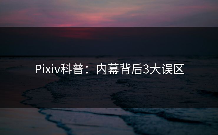 Pixiv科普：内幕背后3大误区