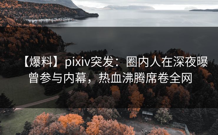【爆料】pixiv突发：圈内人在深夜曝曾参与内幕，热血沸腾席卷全网