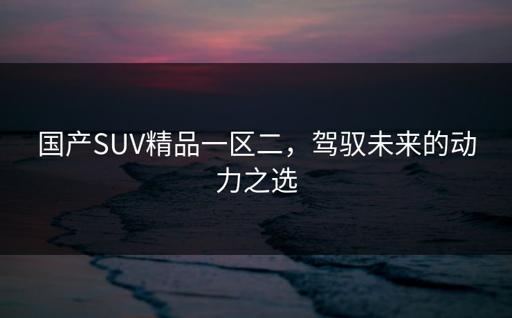 国产SUV精品一区二，驾驭未来的动力之选