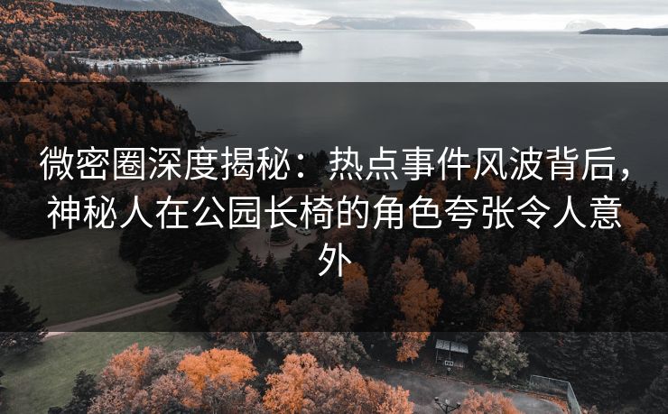 微密圈深度揭秘：热点事件风波背后，神秘人在公园长椅的角色夸张令人意外